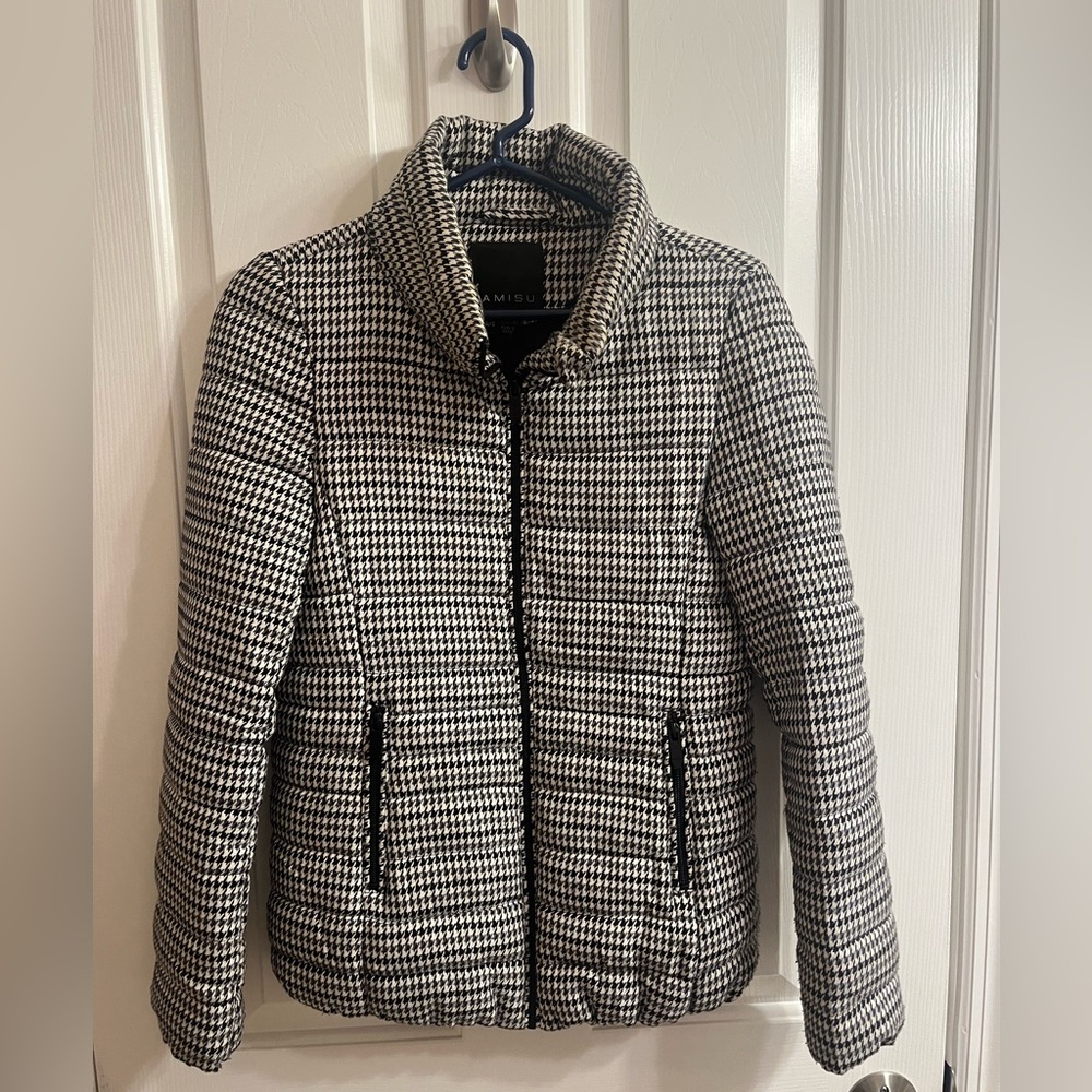 AMISU houndstooth puffer jacket size US 4 EUR 34